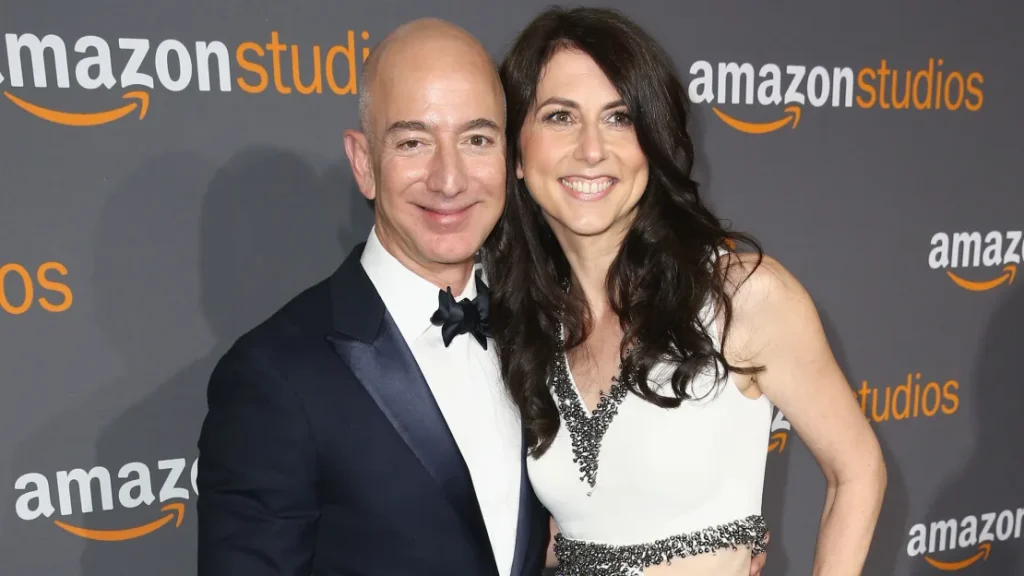 Jeff Bezos and MacKenzie Bezos together at a public appearance before their divorce