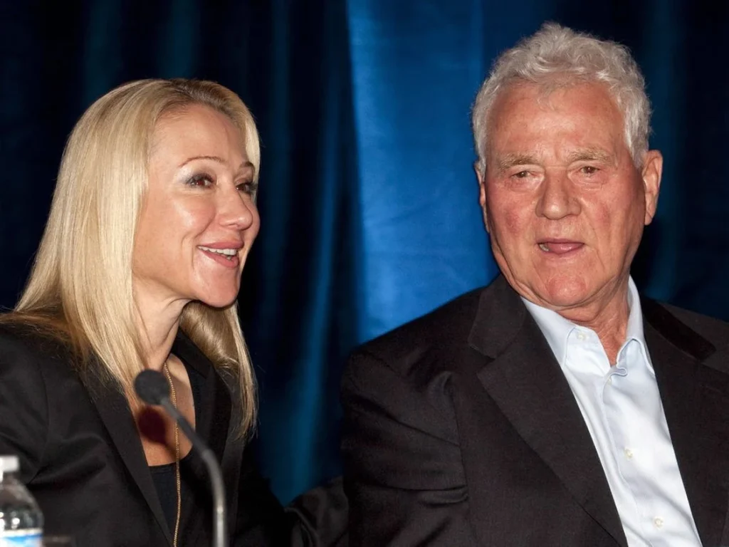 Frank Stronach and his daughter Belinda Stronach chatting at the Magna International annual general meeting in May 2010